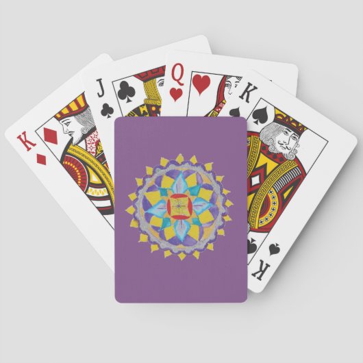 Cartes à jouer Mandala Bleu Jaune (dos)