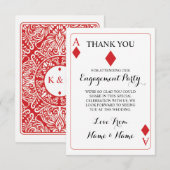 Cartes à jouer Merci Rouge As de Carreau K & Q (Devant / Derrière)