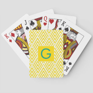 Cartes à jouer Monogramme Flèche Jaune