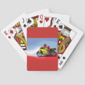 Cartes à jouer moto jaune (dos)