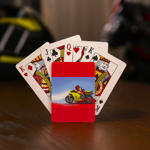 Cartes à jouer moto jaune