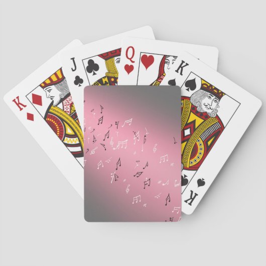 Cartes à jouer Notes de musique Clair de lune rose (dos)