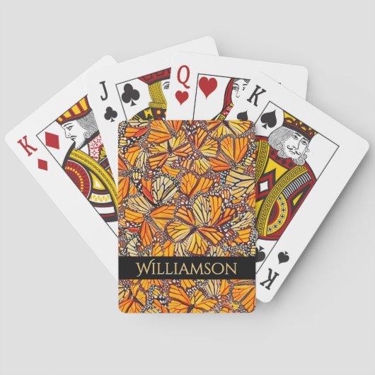 Cartes à jouer papillon monarque (dos)