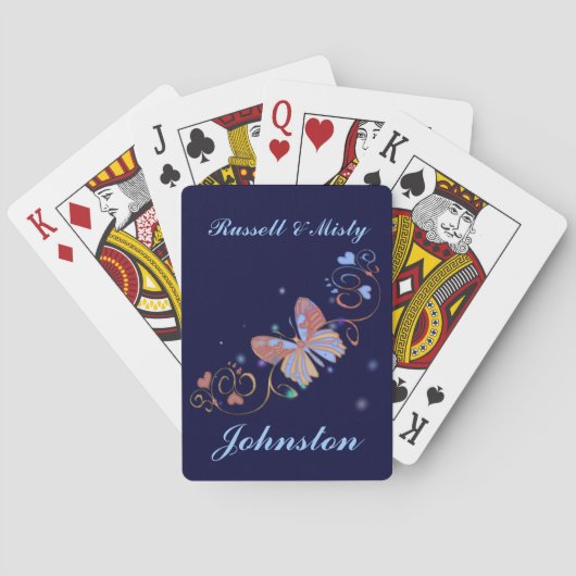 Cartes à jouer papillon personnalisées (dos)