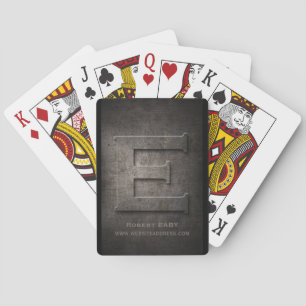 Cartes à jouer personnalisables en métal noir avec