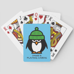 Cartes à jouer personnalisées au design de manchot