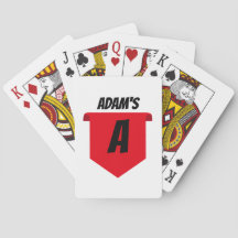Cartes à jouer personnalisées avec monogramme et c