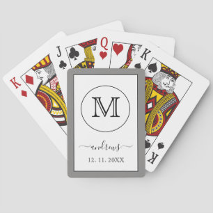 Cartes à jouer personnalisées avec monogramme et n