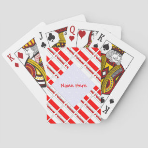 Cartes à jouer personnalisées avec nom rouge et dr
