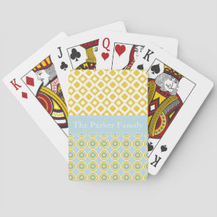 Cartes à jouer personnalisées bleu jaune