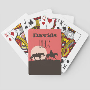 Cartes à jouer personnalisées Cowboy Sunset