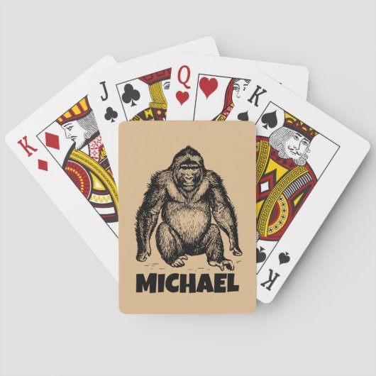 CARTES À JOUER PERSONNALISÉES GORILLE POKER (dos)