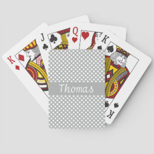 Cartes à jouer personnalisées grises et blanches à