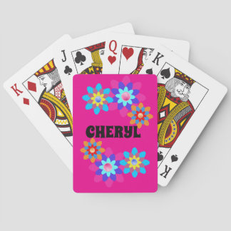 CARTES À JOUER PERSONNALISÉES HIPPIE GROOVY ROSE