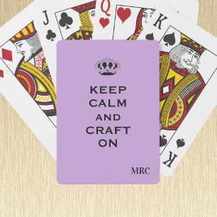 Cartes à jouer personnalisées Keep Calm lavande av