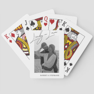 Cartes à jouer photo romantiques "Chanceux en amou