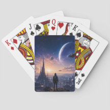 Cartes à jouer Poker • Paysage urbain futuriste Sc