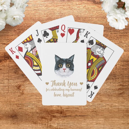 Cartes à jouer pour cadeau de mariage de chat