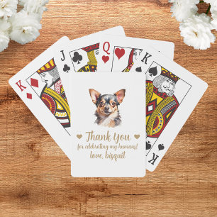 Cartes à jouer pour mariage de chien