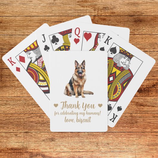 Cartes à jouer pour mariage de chien