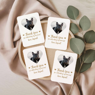Cartes à jouer pour mariage de chien photo cœur