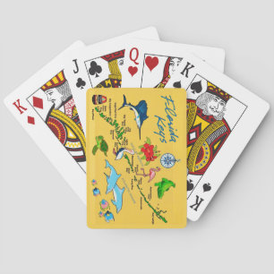 Cartes à jouer représentant une carte colorée des