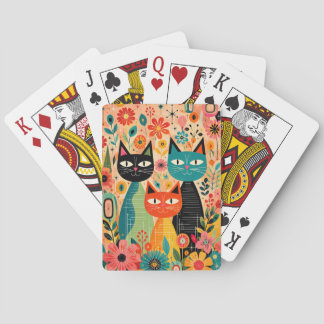 Cartes à jouer rétro chat