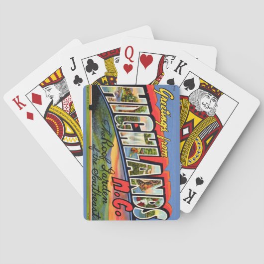 Cartes à jouer rétro de Highlands NC (dos)