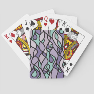 Cartes à jouer rétro violettes et menthe des Jetso