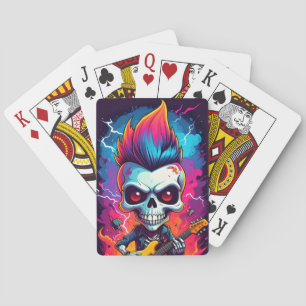 Cartes à jouer Rocker Skull avec Mohawk Classique