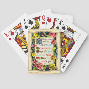 Cartes à jouer Roses et Poème d'Amour