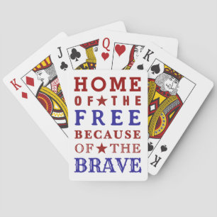 Cartes à jouer rouge blanc bleu du 4 juillet