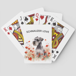 Cartes à jouer Schnauzer et Fleur Sauvage