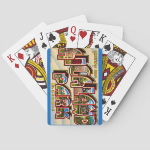 Cartes à jouer sur carte postale de Highland Park