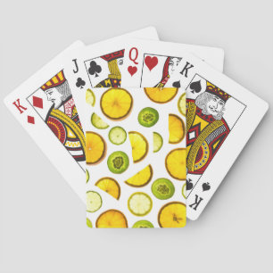 Cartes à jouer sur les fruits d'agrumes