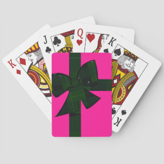Cartes à jouer thème papier cadeau rose et vert