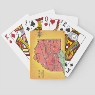 Cartes à jouer vintage Ohio Map Greetings