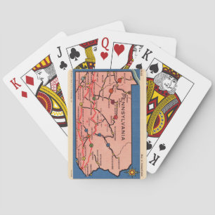 Cartes à jouer vintage représentant une carte de P