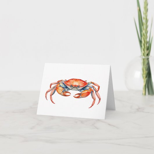 Cartes à la mode Intérieur vierge Crabe aquarelle  (Devant)
