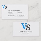 Cartes à monogramme bleu noir (Devant / Derrière)