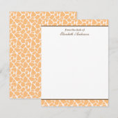 Cartes à Motif plat de la Giraffe orange (Devant / Derrière)