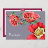 Cartes à notes fixes personnalisées Moss rose (Devant / Derrière)