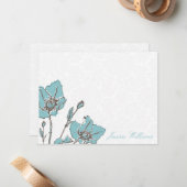 Cartes à notes florales chic (Devant/Arrière en situation)