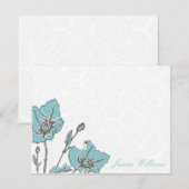 Cartes à notes florales chic (Devant / Derrière)