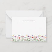 Cartes à notes florales chic fleurs sauvages (Devant)