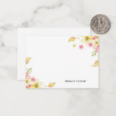 Cartes à notes florales personnalisées (Devant/Arrière en situation)