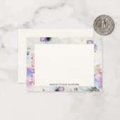 Cartes à notes florales roses (Devant/Arrière en situation)