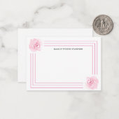 Cartes à notes personnalisées à la florale rose (Devant/Arrière en situation)