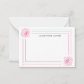 Cartes à notes personnalisées à la florale rose (Devant)