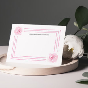 Cartes à notes personnalisées à la florale rose